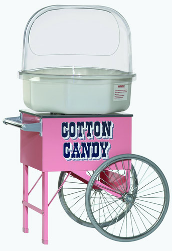 cotton candy machine on cart